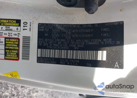 2019 Toyota Sienna Le 8 Passenger from USA, damaged, VIN 5TDKZ3DC2KS968993